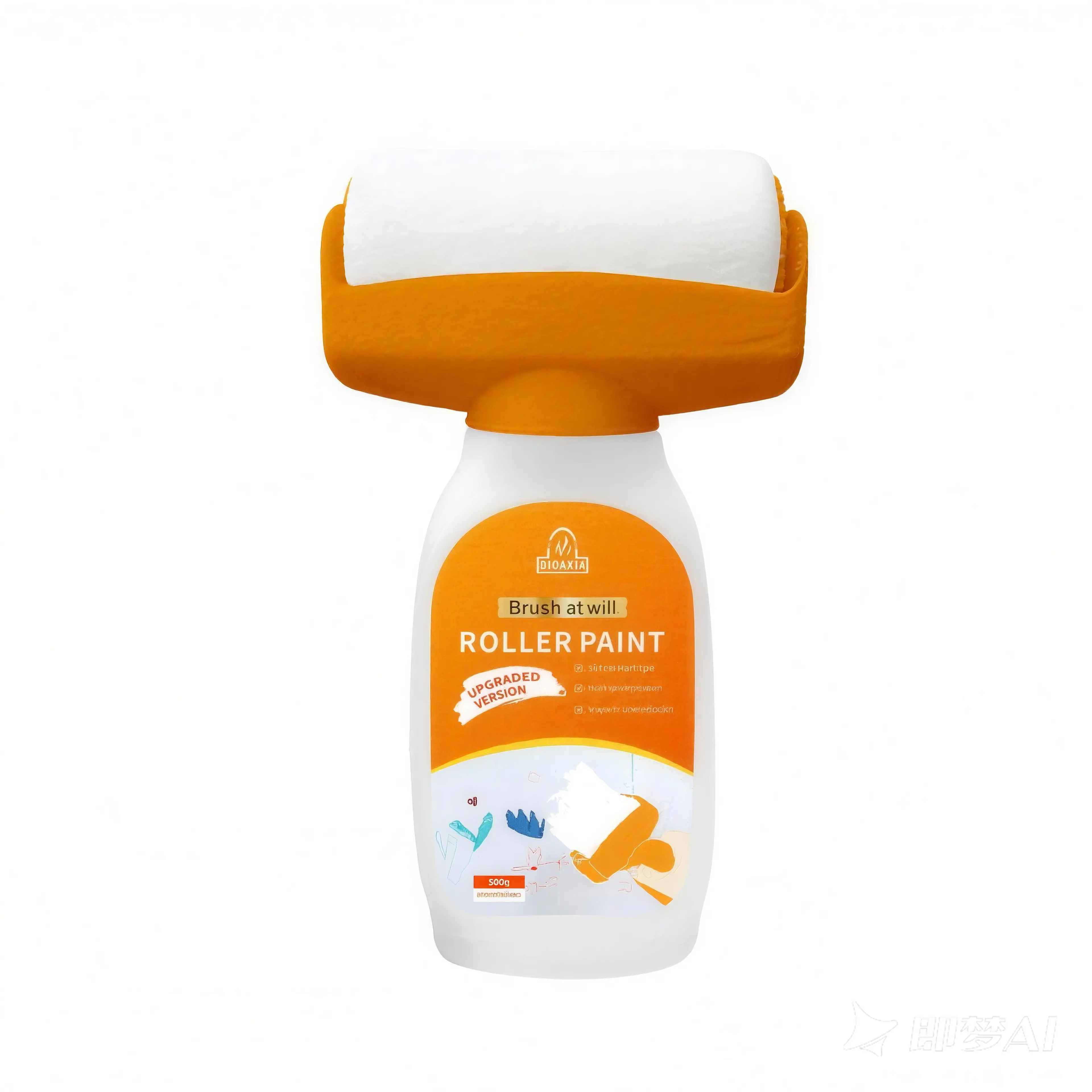 White Wall Paint - 500g Pregnancy & Child-Friendly Portable 2-in-1 Supplies Kit with Roller Paint, Covers Advertising Markings, Ideal for Daily Maintenance & DIY Home Projects