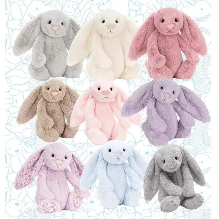 Bashful Bunny Plush Gift Set – Jellycat Soft Rabbit with Carry Bag + 1 Keychain, Ready to Ship from USA, Limited Stock
