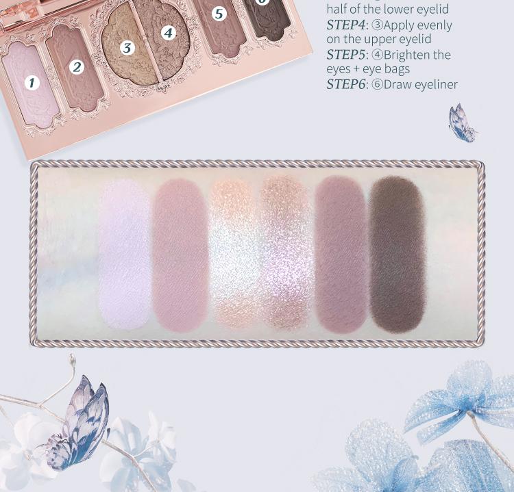 Flower Knows Butterfly Cloud Collar Collection Embossed Six-Color Makeup Palette