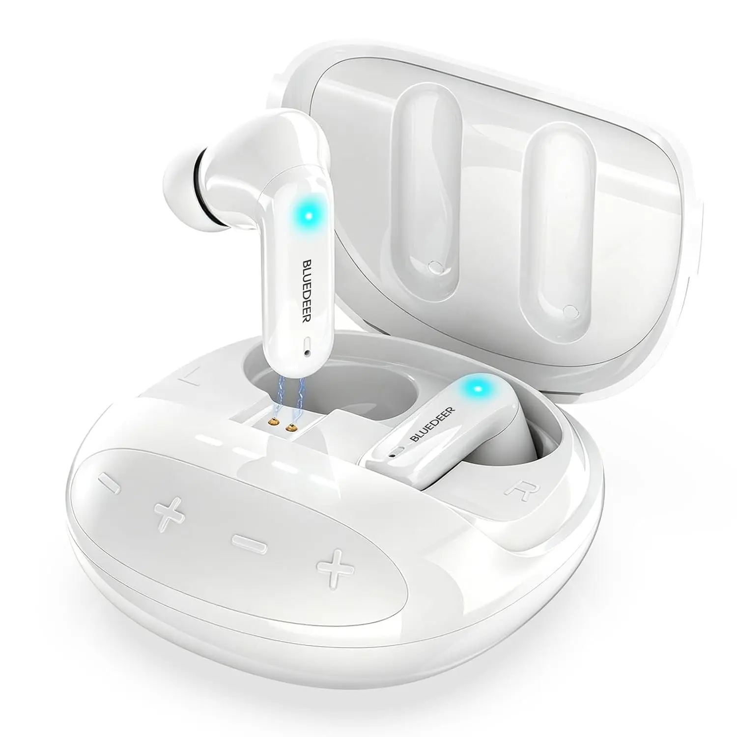Blue Deer OTC Hearing Aids for Seniors, Rechargeable Bluetooth Hearing Aids with App Control, Lightweight Digital Noise Reduction, Phone Calls & Music Streaming, Adjustable Volume, TWS Charging Case
