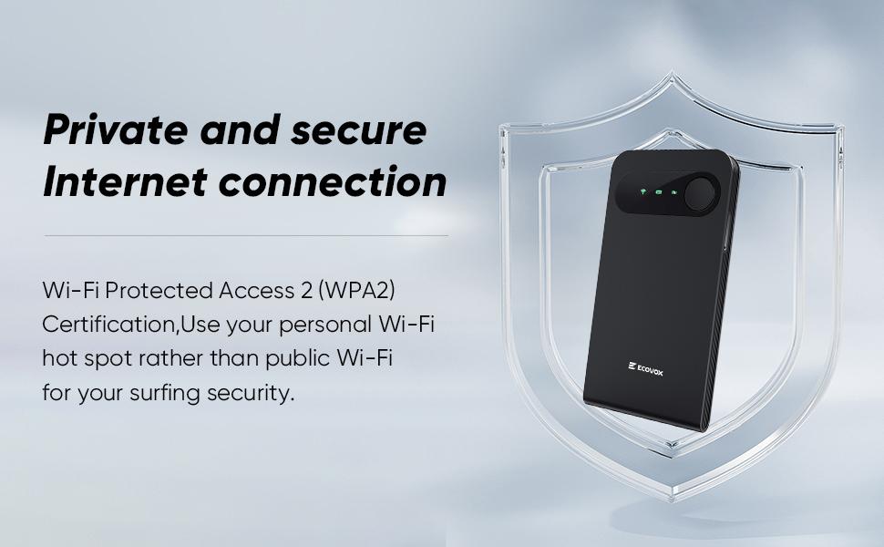 ECOVOX Global eSIM Hotspot Auto-Switch AT&T/T-Mobile/Verizon 150Mbps 4G LTE FCC Certified Pocket-Sized for Airport RV Tinder Date Rescue Free 1GB Data 86g