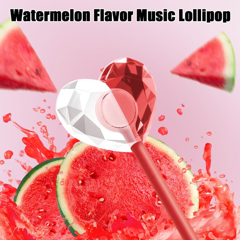 Amos TastySounds Music Lollipops – Sugar-free heart-shaped candies with bone conduction music tech | K-pop inspired Strawberry, Blueberry, Watermelon, Blackberry Fallontonight lollipop star