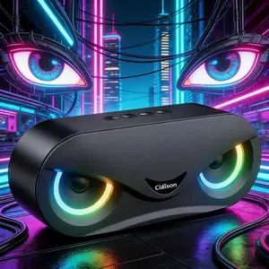 Cat's Eye 3D Vision Bluetooth Speaker, supports USB flash drive, Bluetooth memory card, and audio cable; suitable for home and outdoor use, parties, and children's learning.