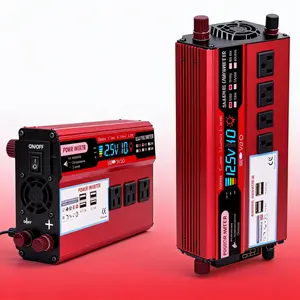 5000W Peak Car Power Inverter DC 12V to AC 110V, 3 AC Outlets & 4 USB Ports with LCD Display for RV, Truck, Camping