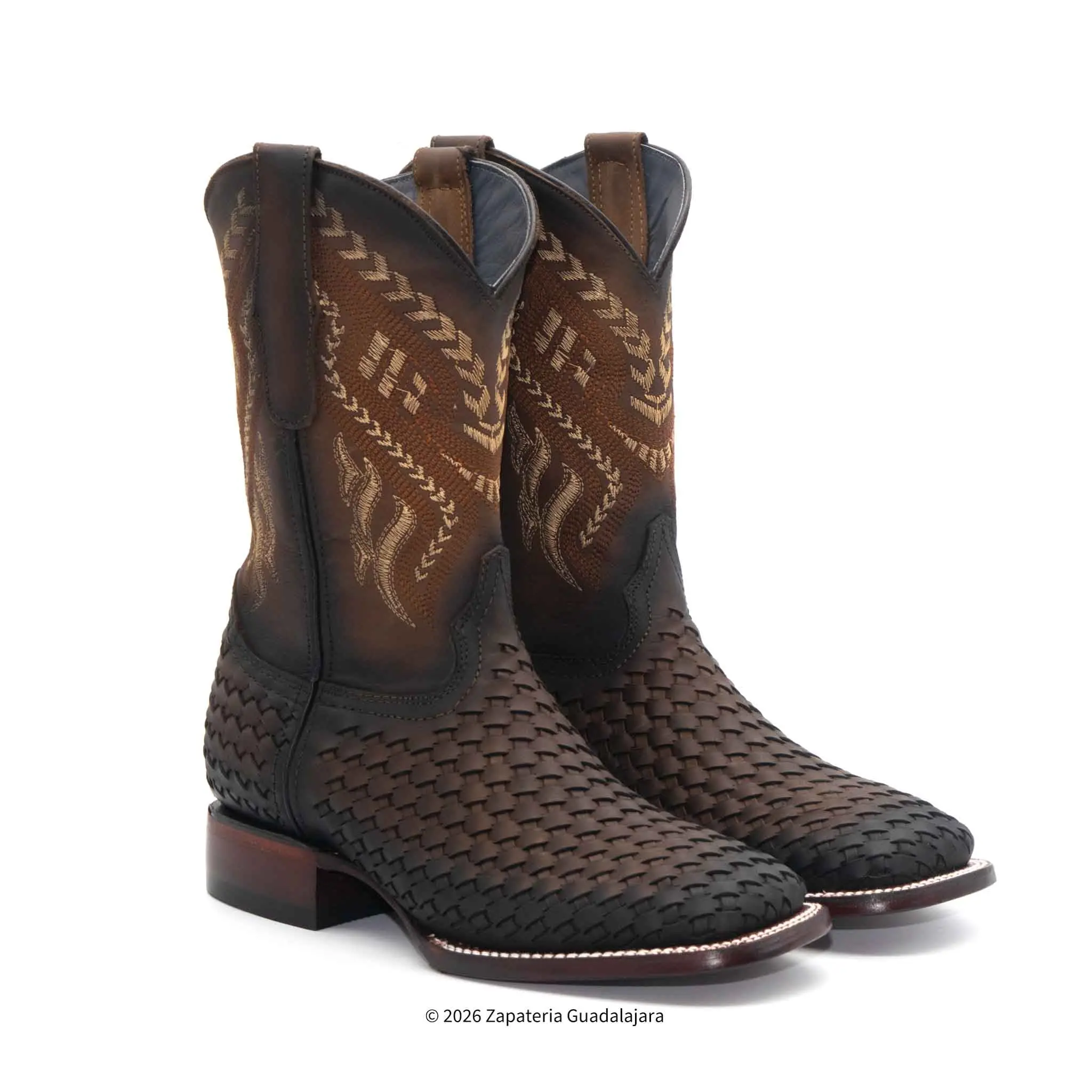 Petatillo Walnut Wide Square Toe Leather Boot-742840