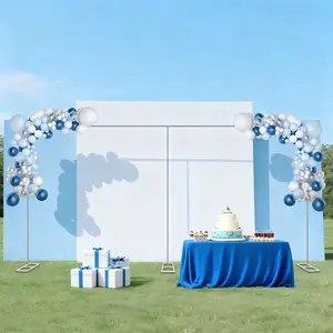 Backdrop Stand 9.8ft Height 19.6ft Width Adjustable Photography Background Support Poles Heavy Duty Flat Base Photo Metal Steel Pipe Drape Frame Kit for Parties Birthday Wedding Flowers Balloon Decorations Supplies DIY