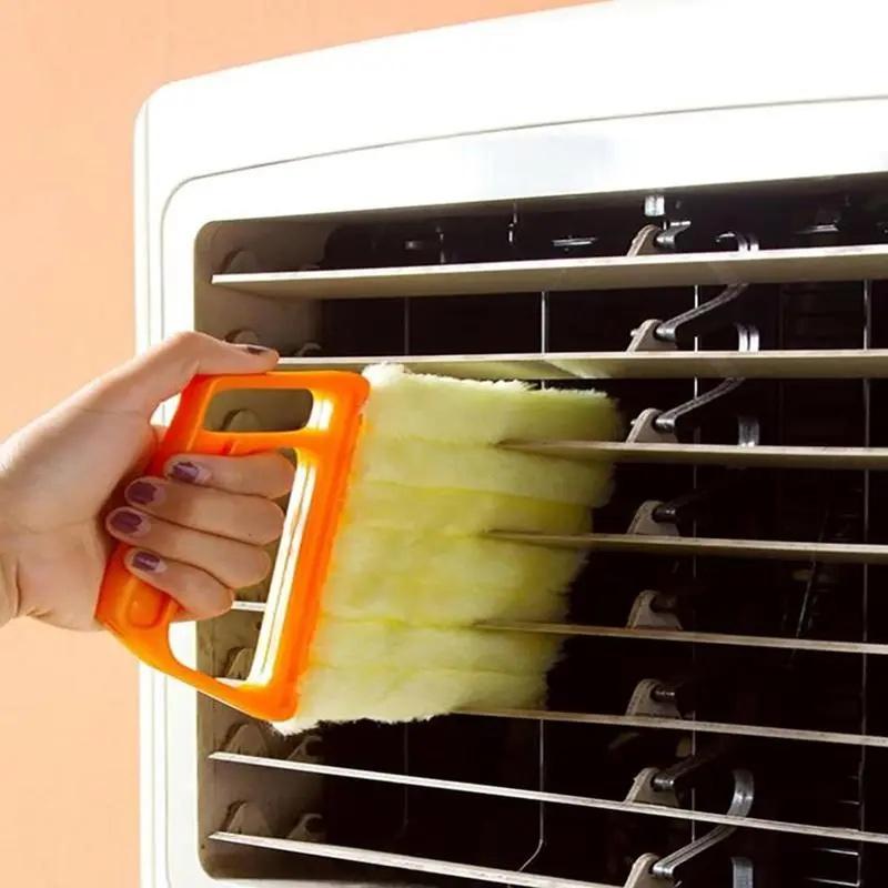 3pcs Window Blind Cleaning Brush, Window Blind Cleaner, Air Conditioning Outlet Dust Removal Brush, Hand-held Curtain Brush, Heavy Duty, Home Care Supplies, Yellow Household Items-MM