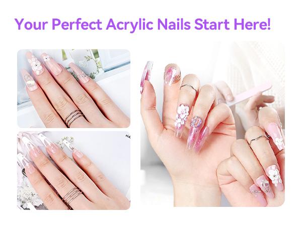 SAVILAND All-in-One Acrylic Nail Kit with Drill: Beginner Nail Starter Kit with Clear, White & Pink Acrylic Powder, Liquid Set, 88W Nail Lamp and Gel Nail Polish for Home DIY SAVILAND All-in-One Acrylic Nail Kit with Drill: Beginner Nail Starter Kit with Clear, White & Pink Acrylic Powder, Liquid Set, 88W Nail Lamp and Gel Nail Polish for Home DIY