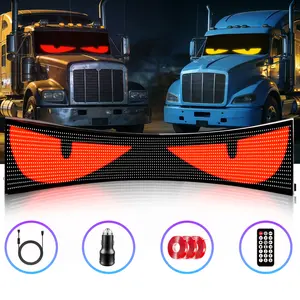 Howdot Devil Eyes LED Light for Cars, Flexible Programmable LED Display & Custom LED Sign, Windshield & Window Decoration Lights for Automotive Vehicles, Small to Medium-Sized Trucks