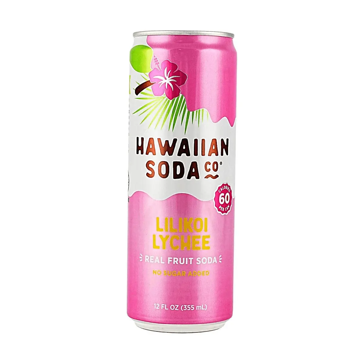 HAWAIIAN SODA CO Passion Fruit Lychee Sparkling Juice Drink - 0 Sugar, 0 Caffeine, Real Fruit Juice, Refreshing & Tangy, 11.9 oz (355ml)