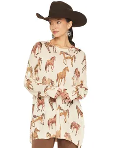 Show Me Your Mumu Women's Running Horse Sweater - Mf5-4074