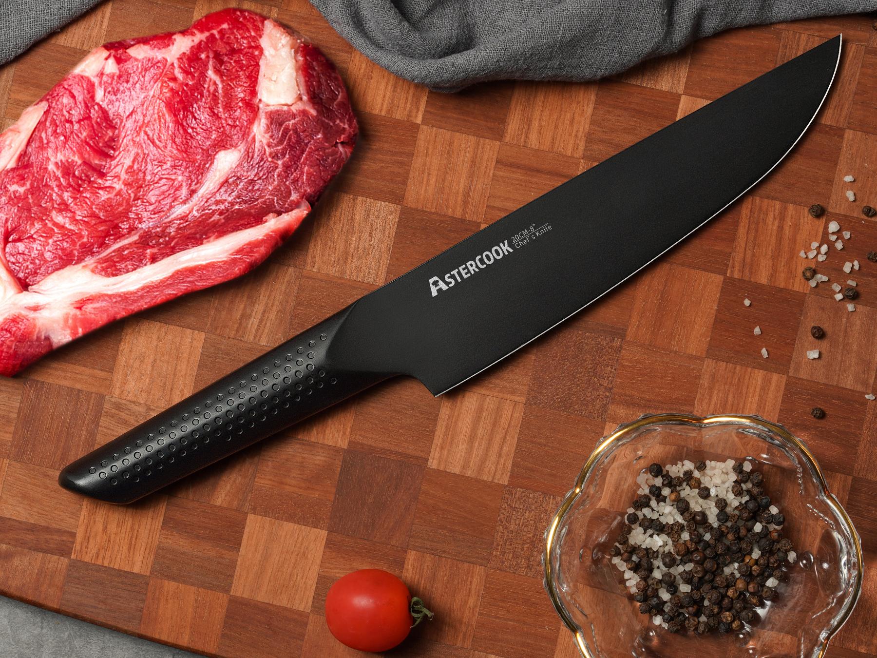 Astercook 15 PCS Kitchen Knife Set - Chef Knife Set with Non-Stick Stainless Steel and Ergonomic Wood Handle - Kitchen Knives, Block Knife Block Wooden Astercook 15 PCS Kitchen Knife Set - Chef Knife Set with Non-Stick Stainless Steel and Ergonomic Wood Handle - Kitchen Knives, Block Knife Block Wooden