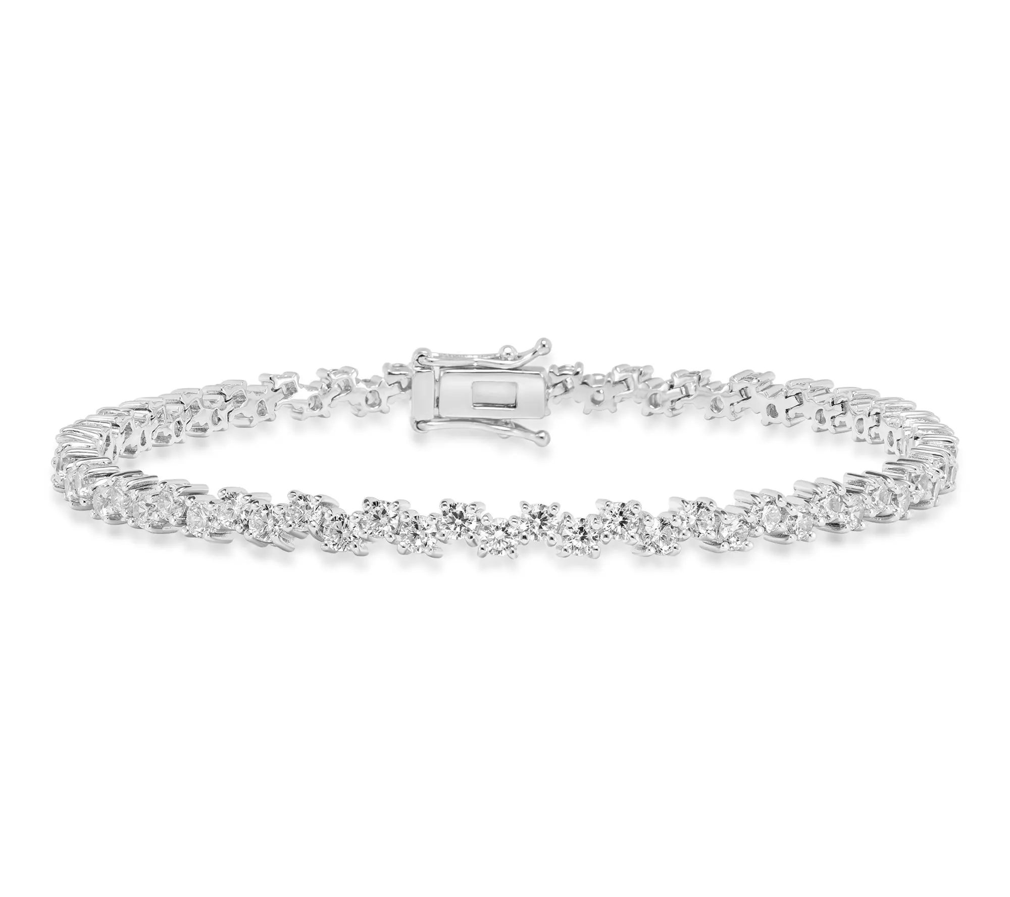 Diamonique x Kathy Levine Wavy Tennis Bracelet, Sterling