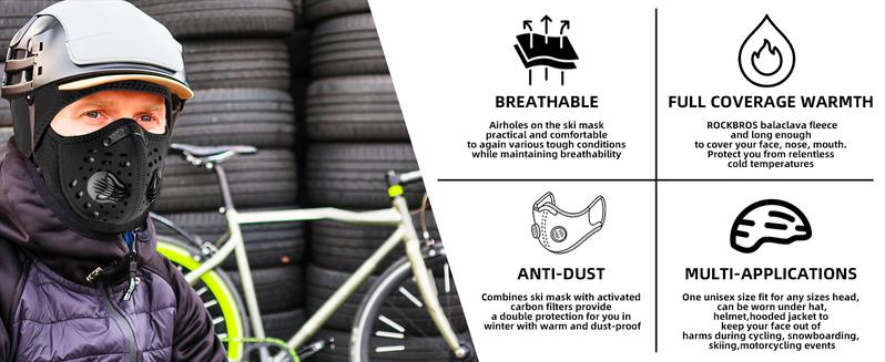 ROCKBROS Ski Mask Balaclava Winter Mask for Men Baclava Cold Weather Thermal ROCKBROS Ski Mask Balaclava Winter Mask for Men Baclava Cold Weather Thermal