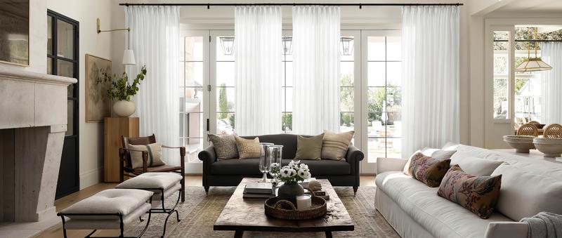 TWOPAGES Flynn Linen Sheer Curtains Neutral Pleated Design Privacy Protection for Living Room & Bedroom Festive New Year Decor Winter Affordable Gift for Home 2026