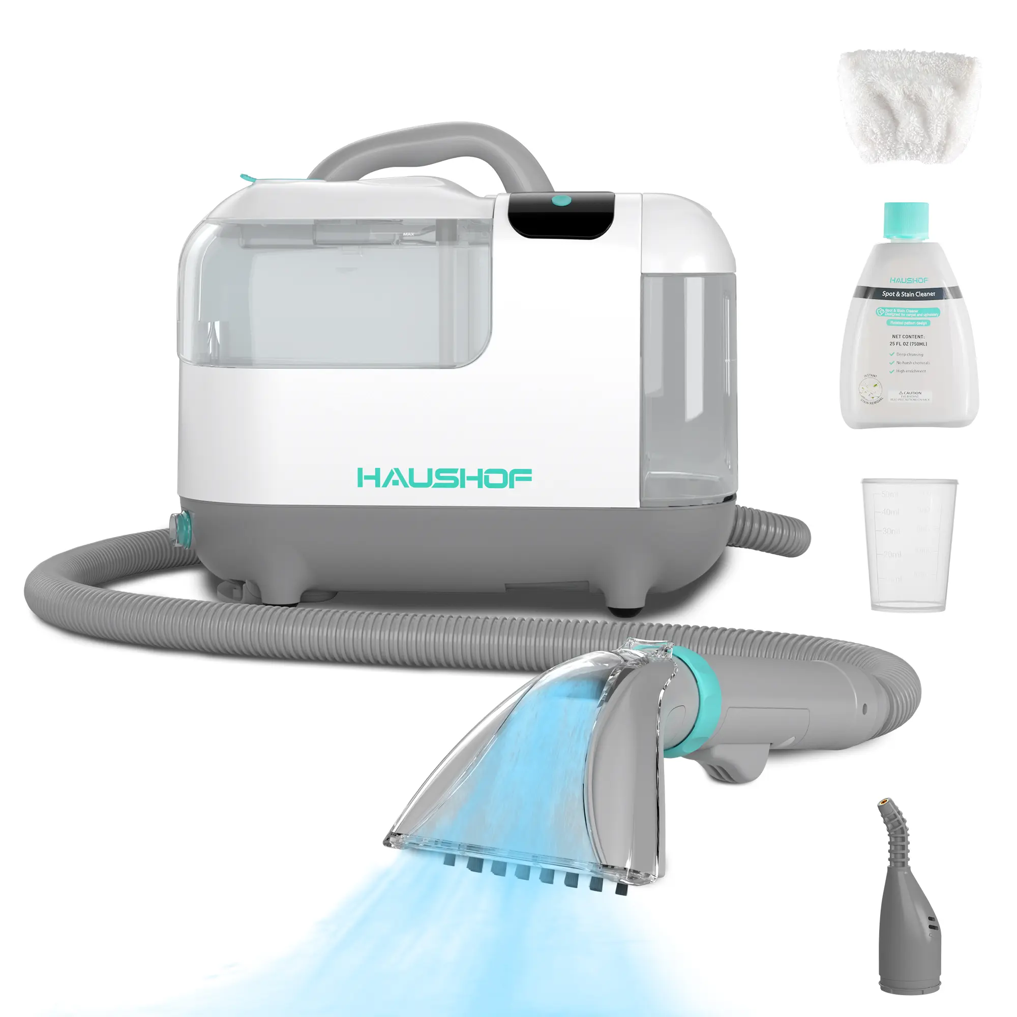 #backtoschool HAUSHOF Steam Portable Carpet and Upholstery Cleaner, Deep Couch Cleaner Machine with 3 Powerful Cleaning Modes for Pet Stains, Sofa, Rug, Mattress, Car Seat and Curtain, Spot & Stain Cleaner Included