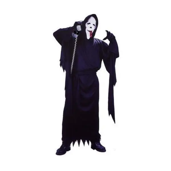 Whassup Scream Stalker Ghost Face and Scary Movie Complete Adult Halloween Costume with Robe and Mask