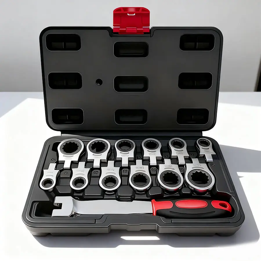 12-in-1 Interchangeable Flex Head Ratchet Wrench Set, Metric 8-19mm, 72-Tooth  Flex Head Wrench for Tight Spaces, Automotive Repair Tool Kit for Mechanics Father's Day Gift