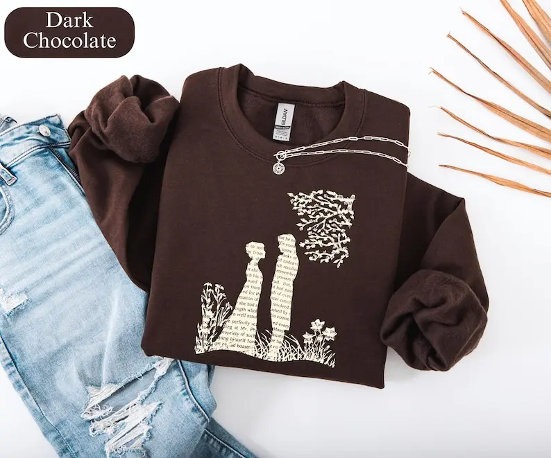Mr Darcy and Elizabeth Bennet Sweatshirt, Pride And Prejudice Sweatshirt, Jane Austen Shirt, Book Lover Gift, Bookworm Hoodie