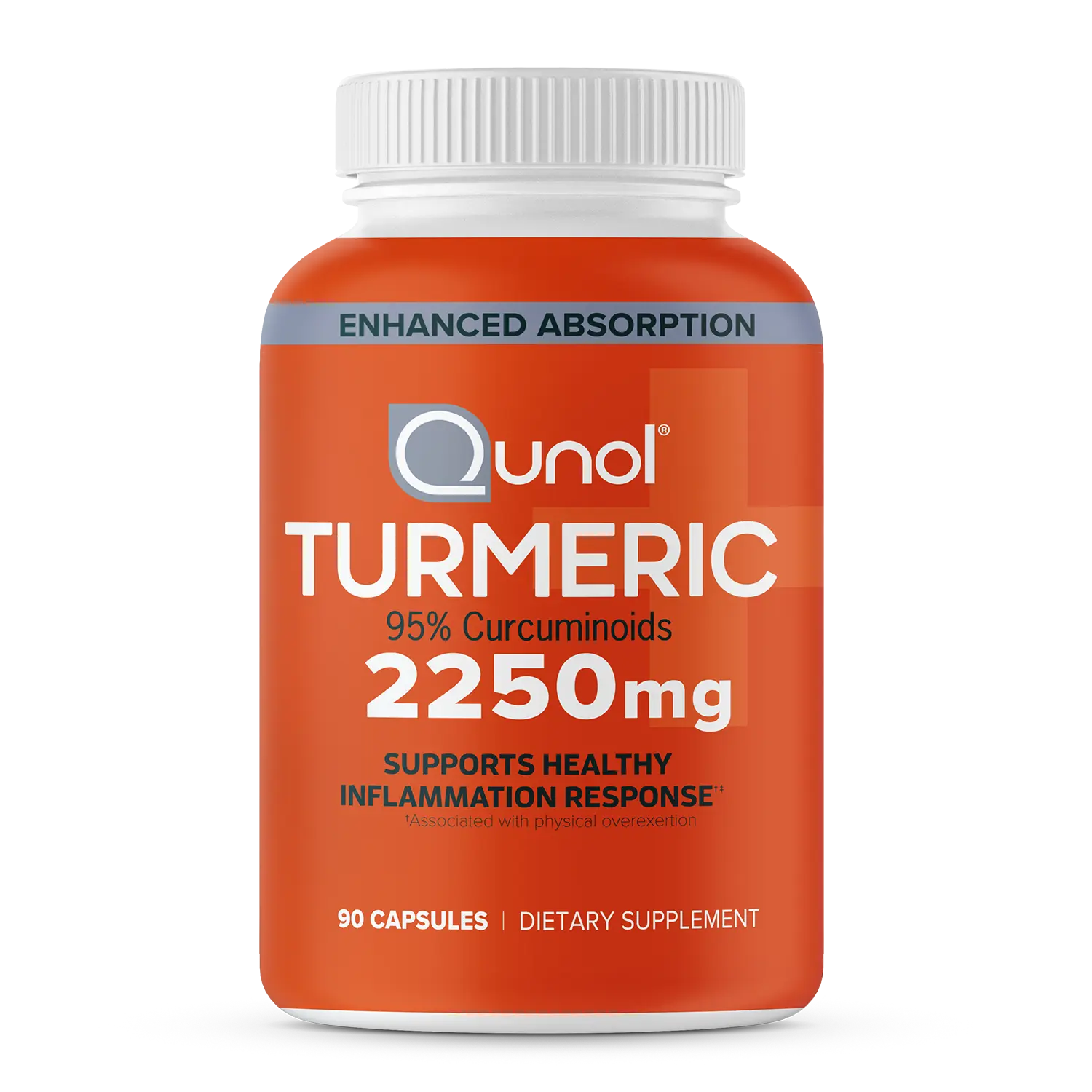 QUNOL Turmeric Curcumin with Black Pepper Supplement, 2250mg Turmeric Extract (95% Curcuminoids), Enhanced Absorption, Antioxidant Rich, Gluten Free, Bone & Joint Support