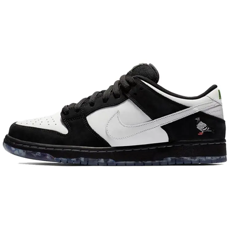 Nike SB Dunk Low-Top Casual Skate Shoes, Unisex Black White with Panda Logo, Round Toe, Rubber Sole, Engraved Comfort Design, Style BV1310-013