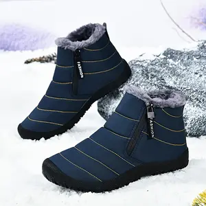 Winter Snow Boots for Men & Women |       Thick Rubber Sole, Zipper Closure, Plush Lining & Breathable Fabric - Cold Weather Hiking Boots, Highquality Footwear