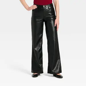Women's Everyday High-Rise Wide Leg Faux Leather Pants - Universal Thread