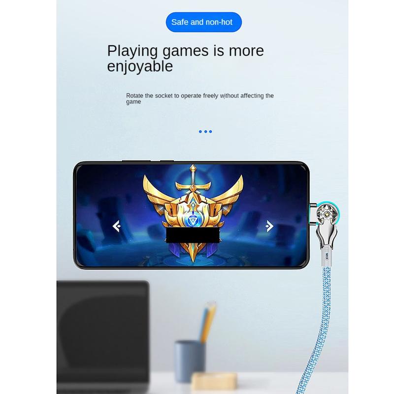 65W Dual Elbow Rotating Flash Charging Quick Data Cable for iPhone - Lightweight Mobile Cellphone Electronic Charger