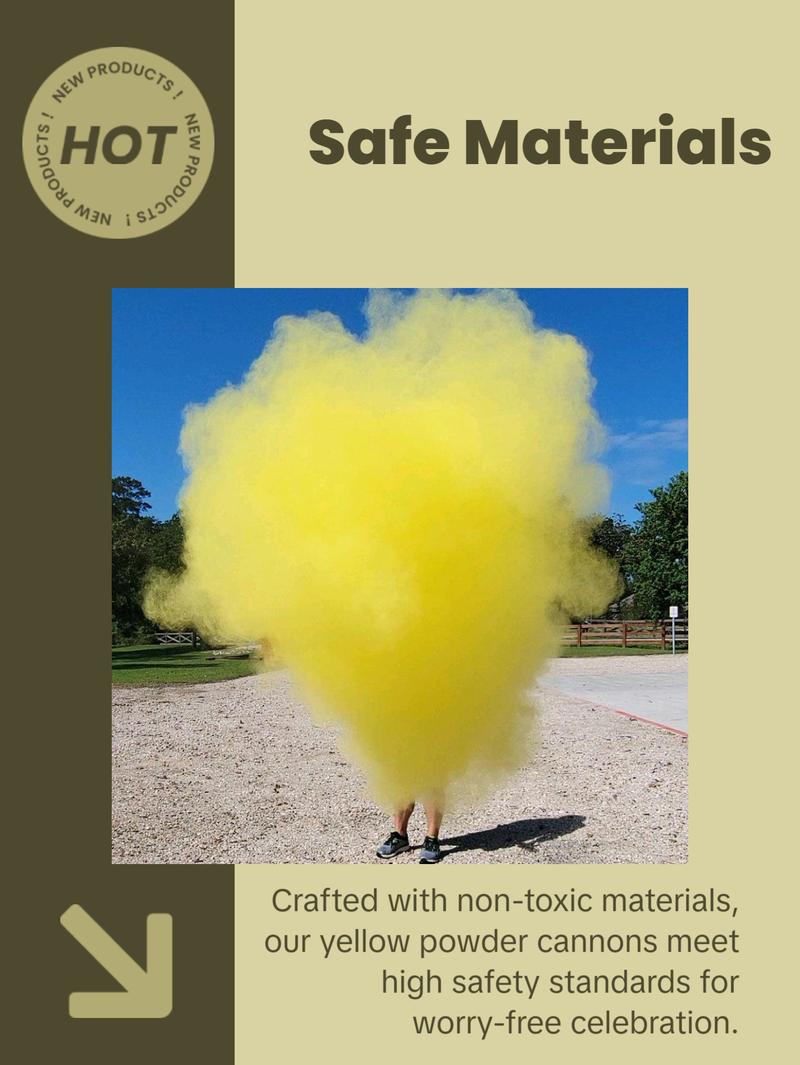 12" Yellow Gender Reveal Powder Cannon Kit
