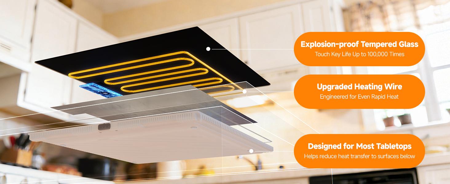 FEPPO 2026 Electric Warming Tray (Extra Long 47”x15”) with Independent Temp & Timer Control, Food Warmers for Parties Buffet with 10 Temp Settings and Timer for Parties Buffet, Gatherings