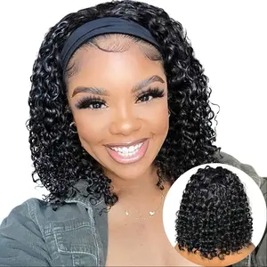 Wig Deep Wave Wave Headband Wig Curling Wig Machine Manufacturing Deep Curling Headband Wig Natural Color High Density