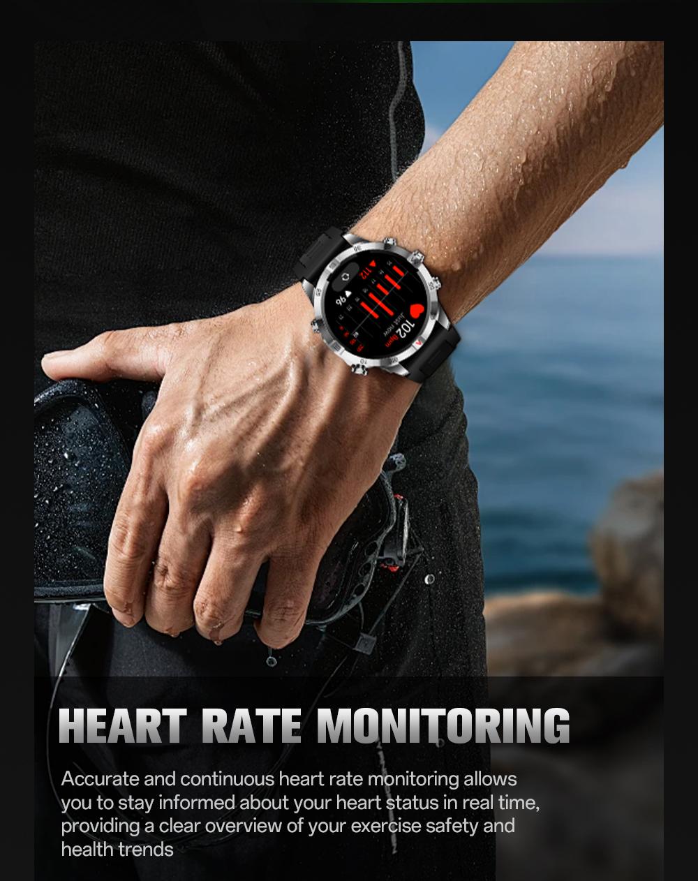 Aolon GT6 Pro Spring rugged outdoor smartwatch with 1.51" AMOLED display, LED flashlight & precision compass. Bluetooth calling, heart rate & fitness tracking, 5-button control, 500mAh battery up to 60 days, 1ATM & IP68 water-resistant. Aolon GT6 Pro Spring rugged outdoor smartwatch with 1.51" AMOLED display, LED flashlight & precision compass. Bluetooth calling, heart rate & fitness tracking, 5-button control, 500mAh battery up to 60 days, 1ATM & IP68 water-resistant.