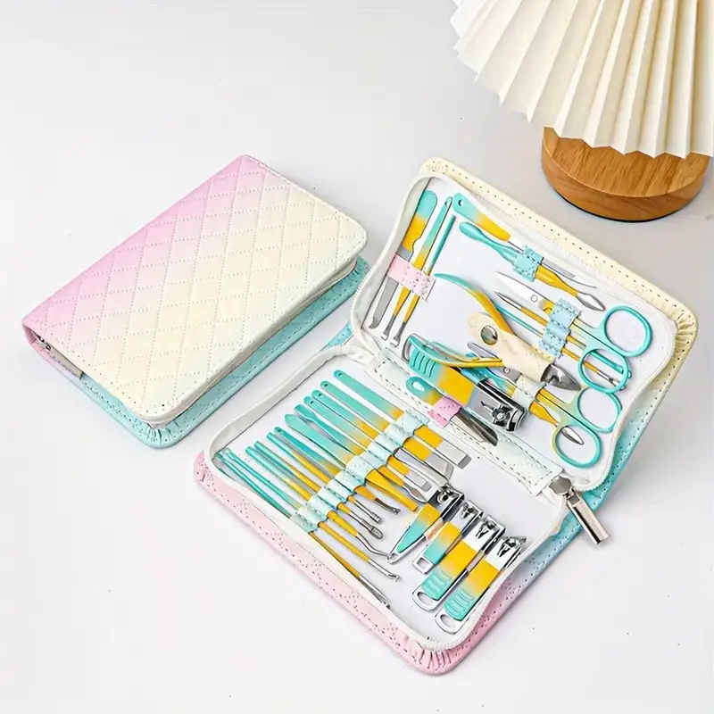 Stainless Steel Nail Kit 30pcs Gradient Nail Clipper Set 30-In-1 Professional Nail Care Set for Women Cuticle Grooming for Home Travel