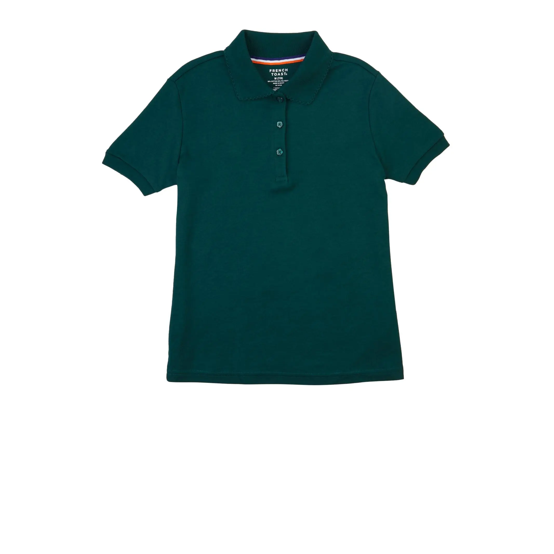 French Toast Girls 7-16 Solid Picot Collar Polo Shirt