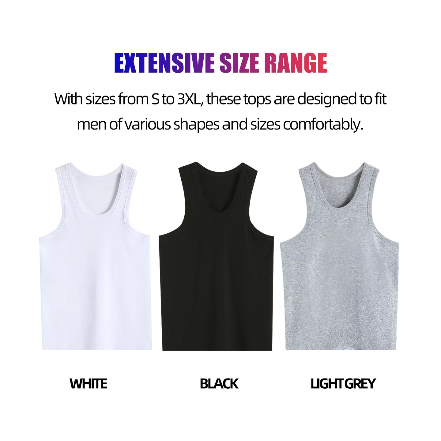 6 Pack Men's A-Shirts 100% Cotton Ribbed Underwear Tank Top Solid Casual Menswear S-3XL Regular Big & Tall Workout Breathable Sleeveless Plain Classic