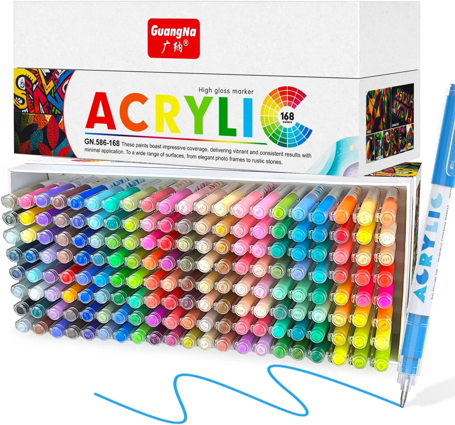 GuangNa Acrylic Gel Pens 168 Color, Colored Pens for Journaling, Coloring Books, Calligraphy, Note Taking & DIY Crafts, RollerBall Pen Tip,back to school haul,college school supplies,back to school shopping