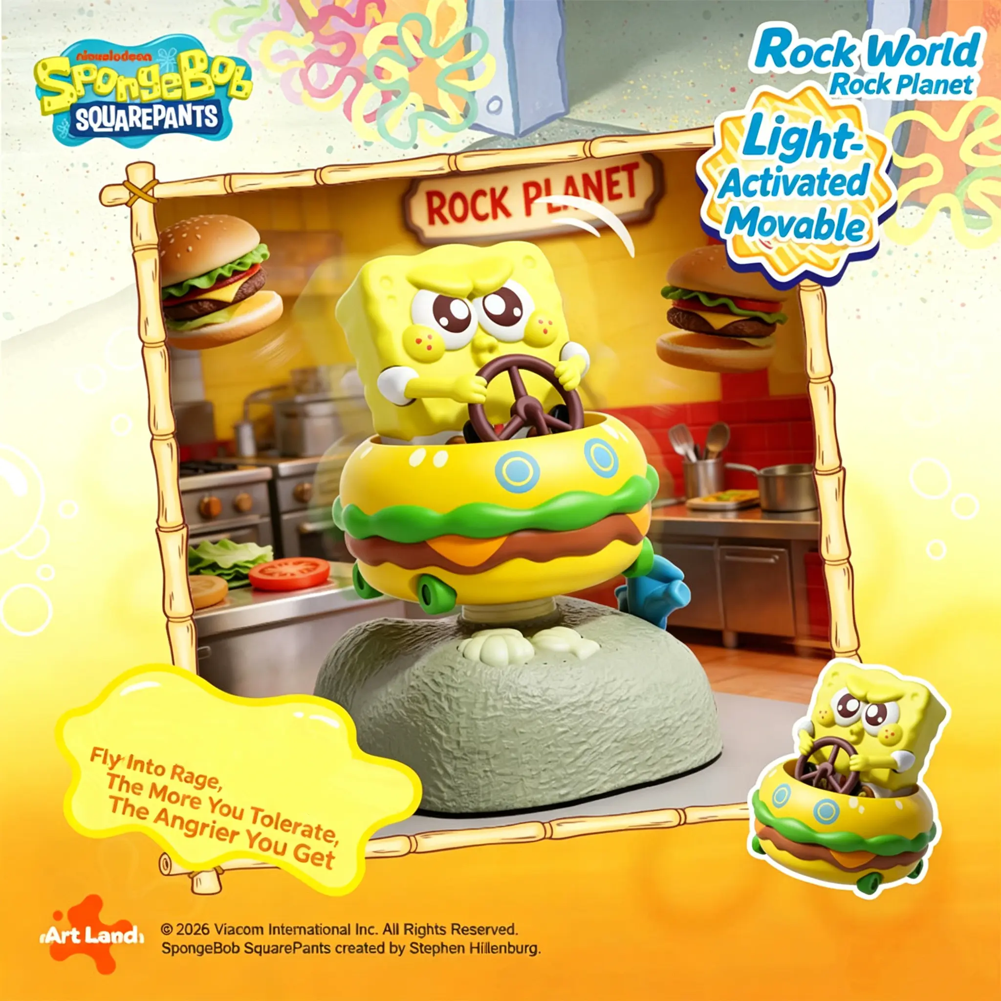 SpongeBob SquarePants Light Up Ornament Series Official Licensed Cartoon Figures With Glowing Effects Exquisite Desktop Decorations And Nice Collectible Gifts For Fans And Kids, Back To School