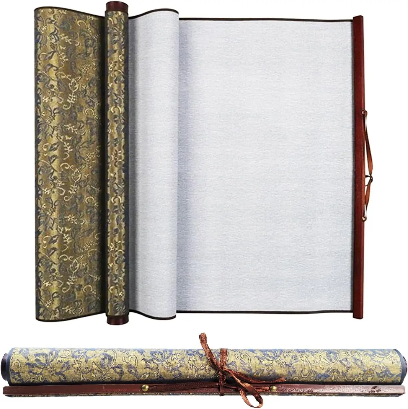 Calligraphy Cloth,Reusable Chinese Calligraphy Practicing Tool,Magic Water Painting Paper,Water Writing Cloth Scroll for Beginners Practice(Green,55.1"x15")