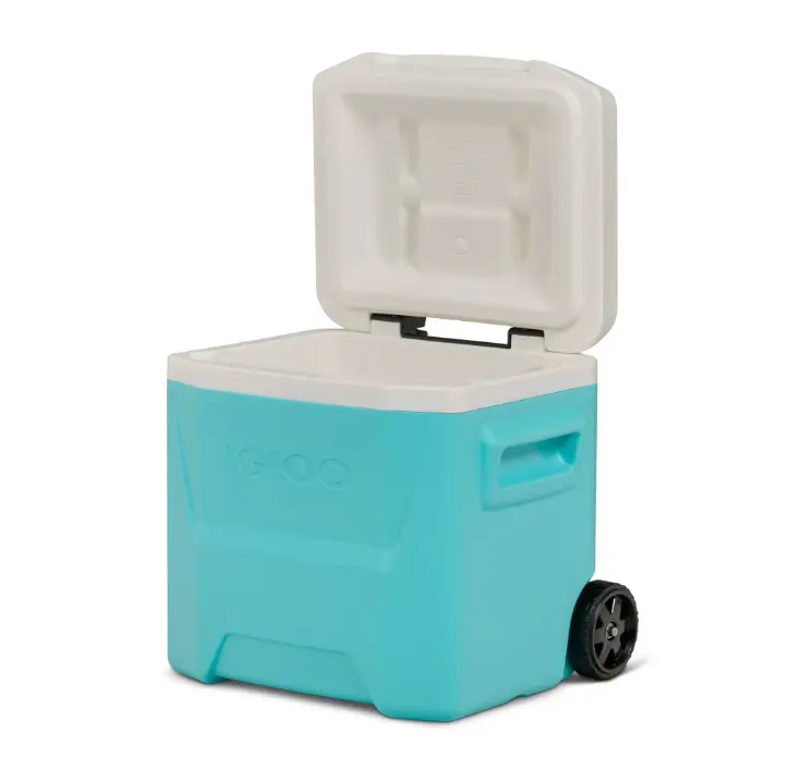 Igloo 16 QT Laguna Hard Side Ice Chest Cooler with Wheels, Aqua Blue