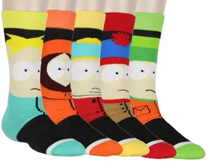 South Park Men's Character Inspired Big Face 5-Pack Mid-Calf Adult Crew Socks Shoe Size 6-12