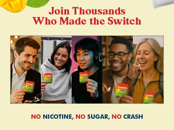 Zennies by Parrox - Caffeine Nootropic Pouches (Mango Blast Flavor) - No Nicotine, No Sugar, & All Natural - Fast Absorption for Energy, Focus, & Clarity - (20 Pouches)