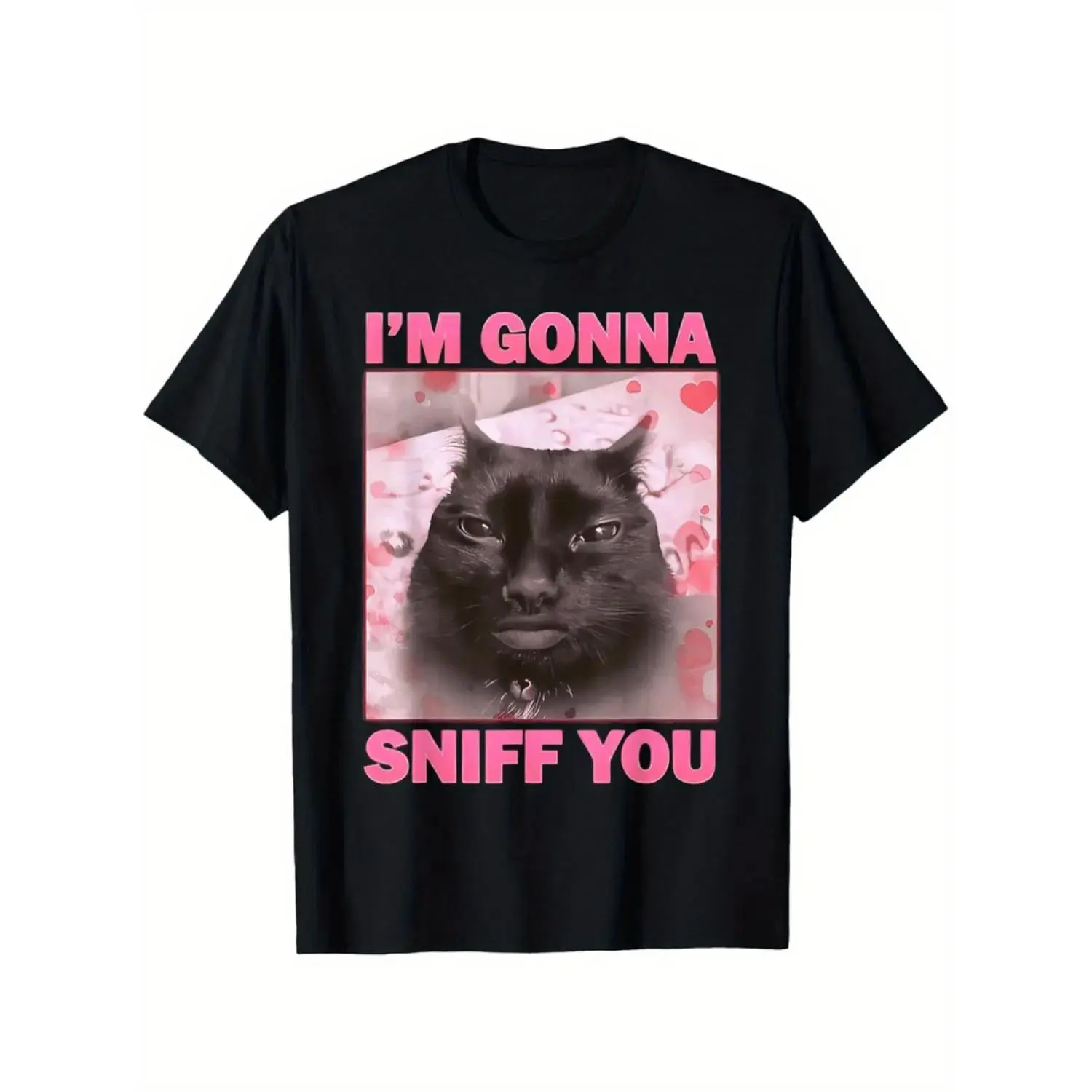 100% Cotton I'M Gonna Sniff You Funny Brainrot Cat Graphic T-Shirt,  180Gsm Soft & Breathable Regular Fit Casual Round Neck Tee For Men & Women, Summer Comfortable Unisex Gift  Funny Cat T Shirt, Comfortable Clothing |     Playf T-Shirt For Men and Women