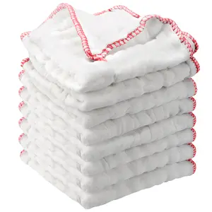 8 Pack Cotton Dish Cloths - Ultra Soft Cotton Yarn Home Cleaning Products, Reusable Kitchen Rags, Highly Absorbent Kitchen Linen Cleaning Bundle, Perfect for Drying Dishes Border