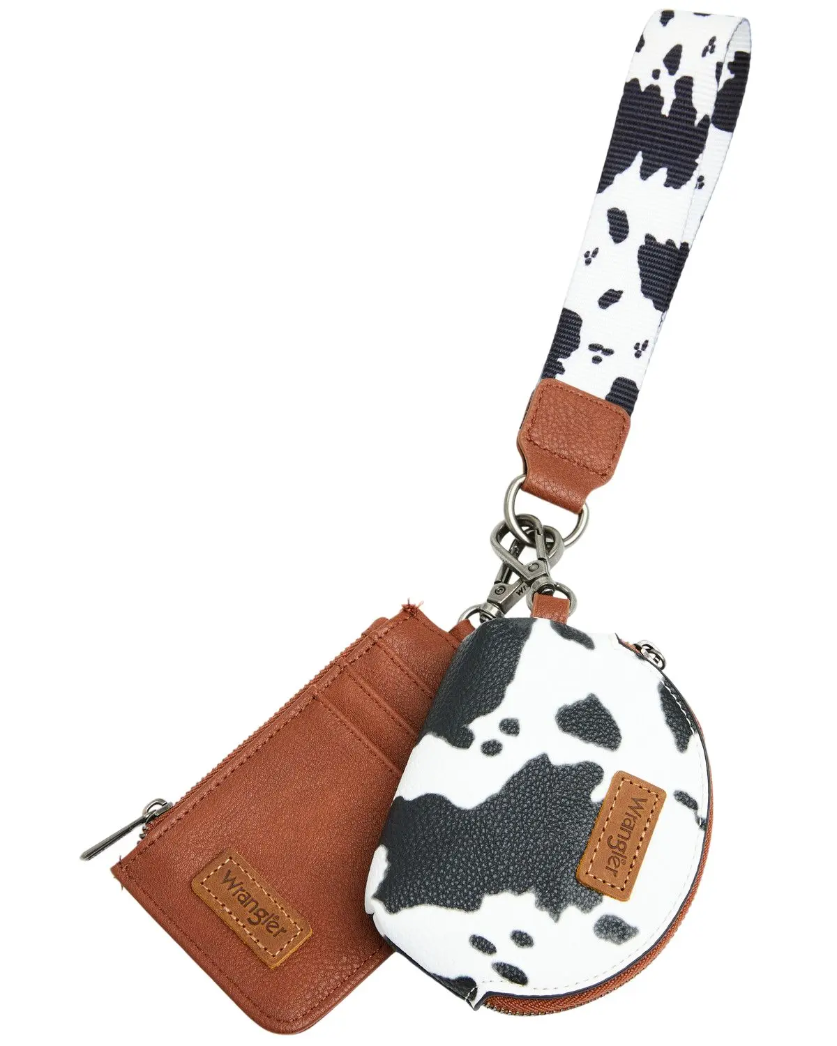 Wrangler Women's Women'S Boot Barn Daisy Cow Print Dual Pouch Wristlet - Shy03-W0051br