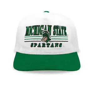 Michigan State Spartans Snapback: '90s White/Kelly Green