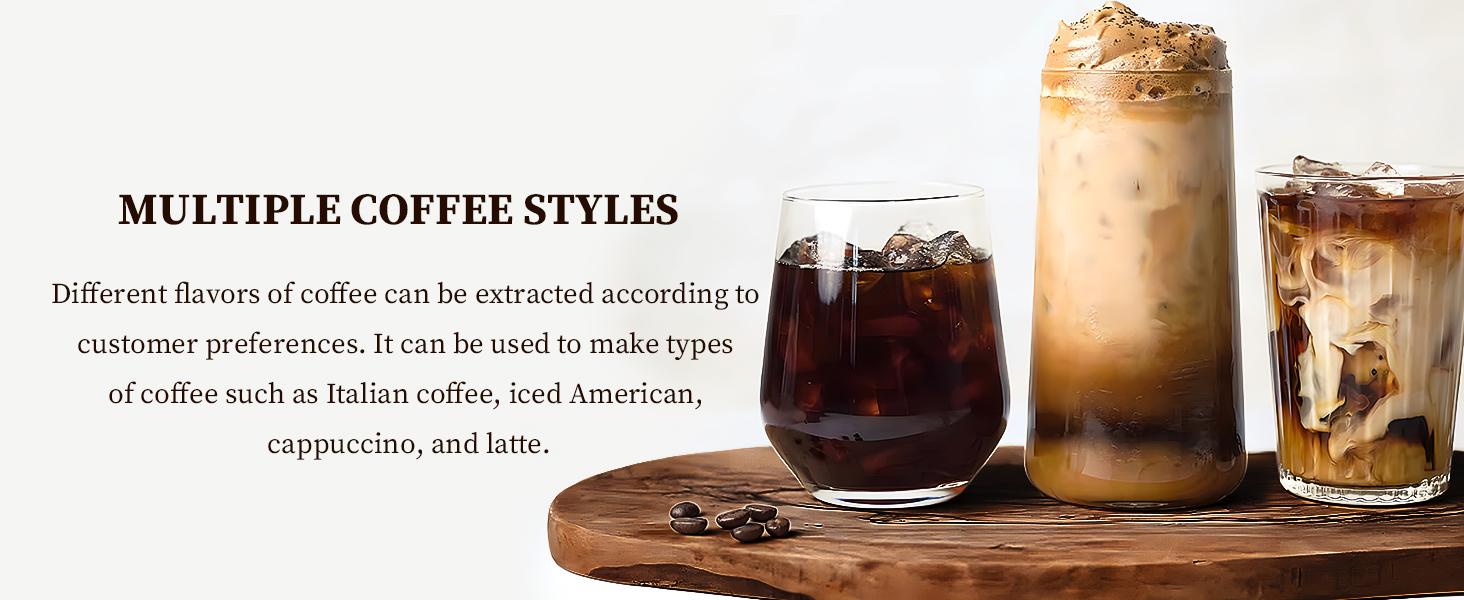 Coffee Machine K-Cup Pods & Ground Coffee Maker, Latte and Cappuccino Maker, 5 Brew Sizes Up To 14 Oz, with 40oz Removable Water Tank, Self-cleaning Function, Black