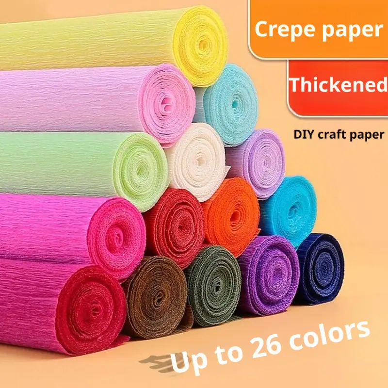 Curled edge colored crepe paper, DIY handmade folding paper, thickened paper for carnations and roses, hand-kneaded paper Gift Wrapping Supplies Gift Box Filler Flower Gift Bags Gift Wrapping Set Floral Wrapping Paper