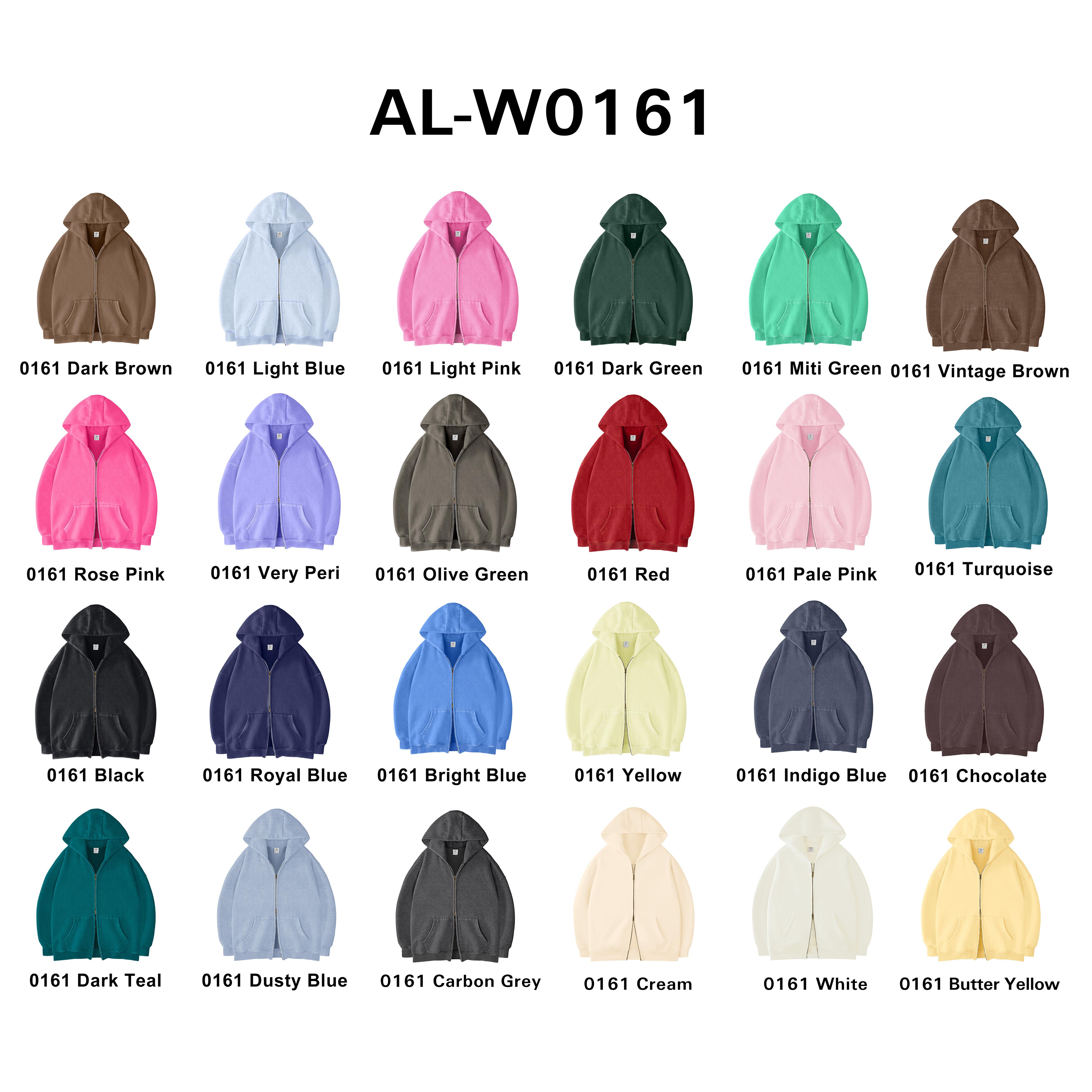 FAIABLE Unisex Double Zip Up Hoodie Oversized Acid Wash Heavyweight Fleece Cotton Zipper Hoodie Vintage Casual Soft Breathable Menswear with Pockets & Round Neck