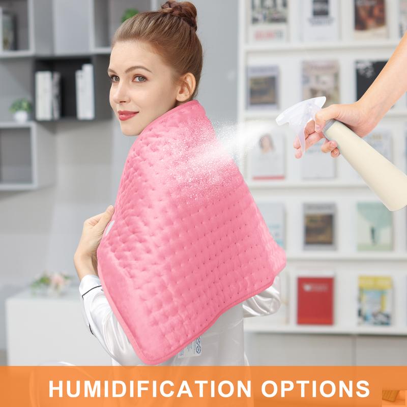 Pink Heating pad, 33  x 17 inches, 24  x 12 inches, with 6 temperature levels and 4 time settings, portable, heated back, neck, shoulders, and legs, machine washable, perfect holiday gift for men and women, Christmas gift