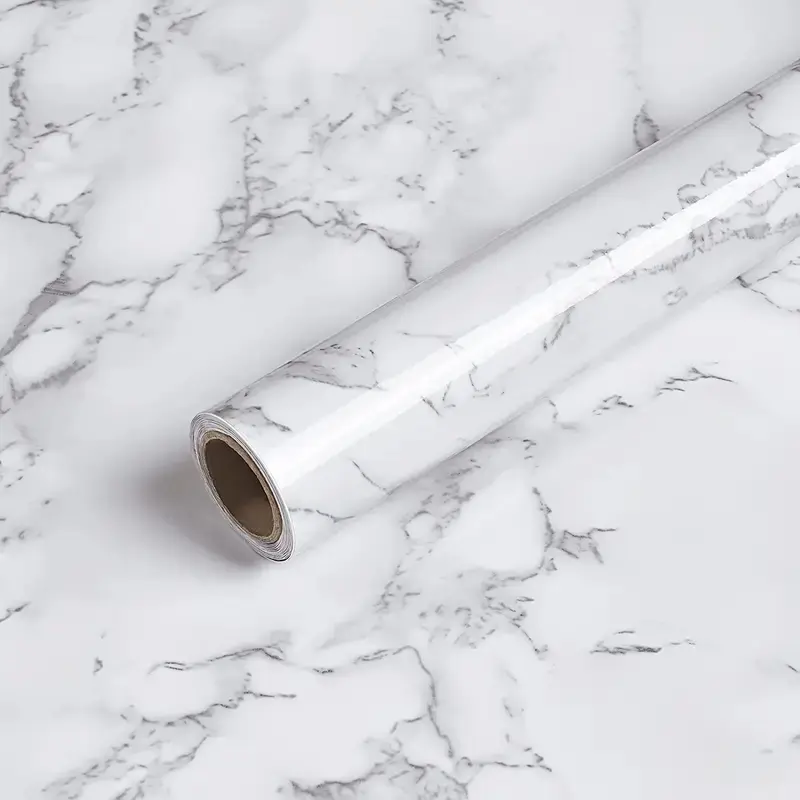 1PC Fantasy Marble Pattern Peel-and-Paste Contact Paper (23.62*393.70in, Granite Gray & White) - Waterproof, Heat-Insulating, Easily Removable, Easy to Match, Ideal for Kitchen Countertops, Cabinets and Bathrooms Home Improvement